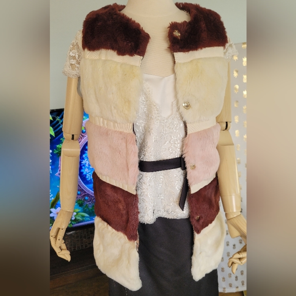 ❗️ NORA BARTH  Multicolor Faux Fur Vest  ❗️ UNISEX  GILET  ❗️